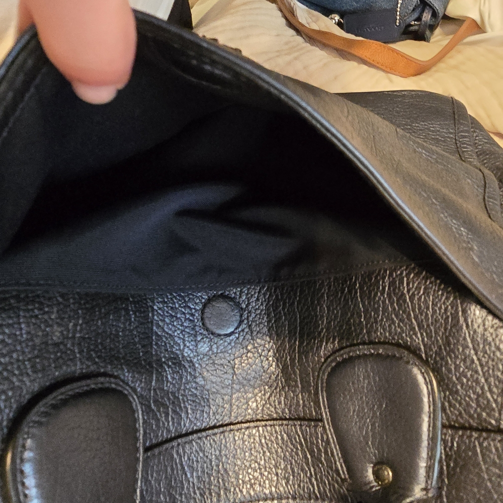 Coach Navy Blue Leather Satchel - Picture 5 of 9